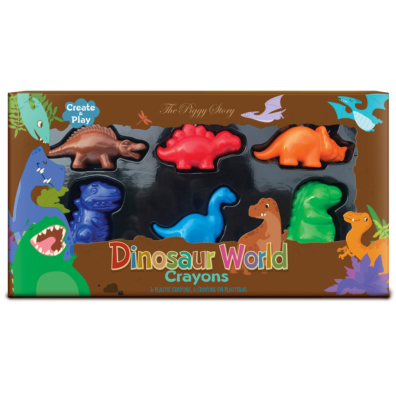 The Piggy Story - Dinosaur World Glitter Doodle Gel Crayons